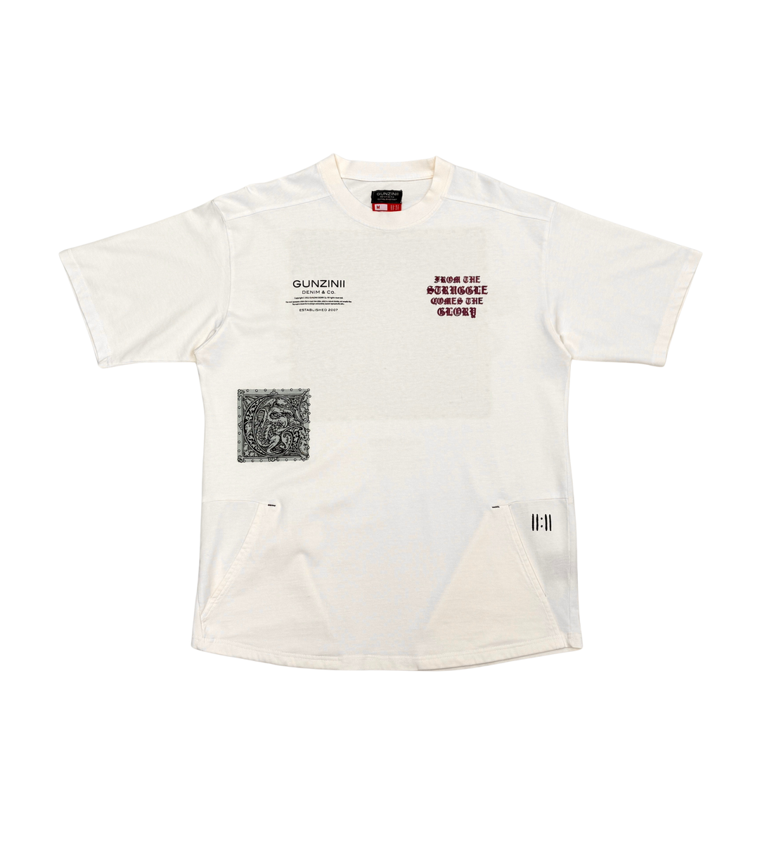 Gunz Graphic Studded T-Shirt – White