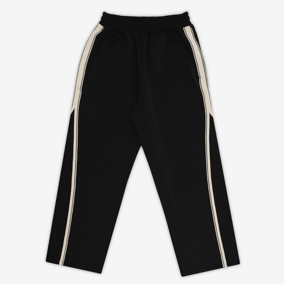 Black pants with white stripes on a white background