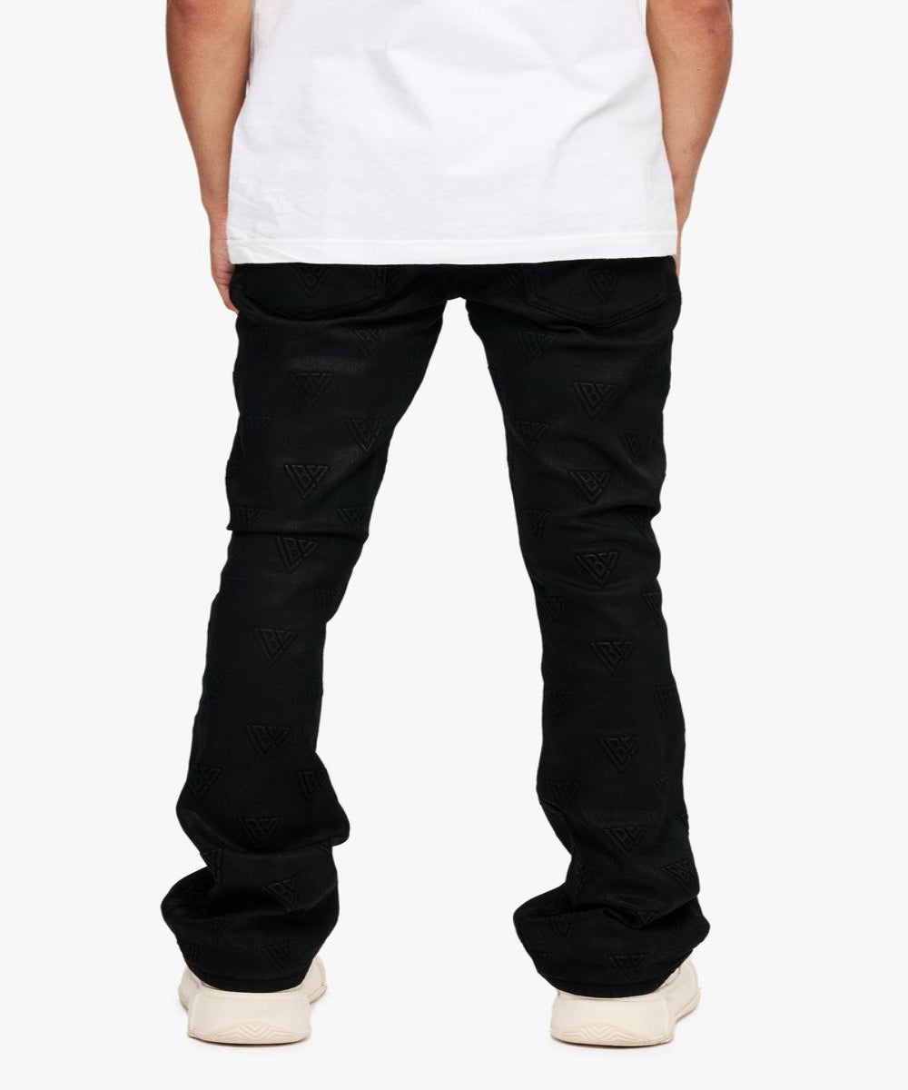 Tagged Stacked Flare Jean