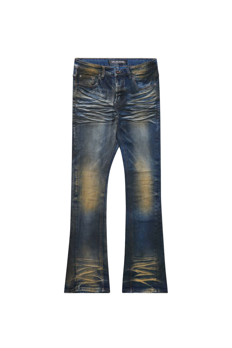 "FAX" Stacked Waxed Denim