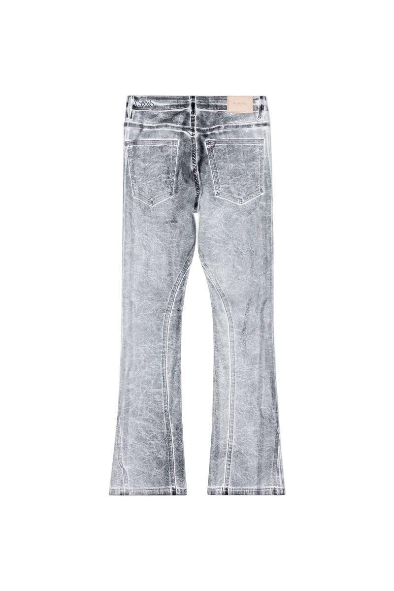 "FAX" Stacked Waxed Denim