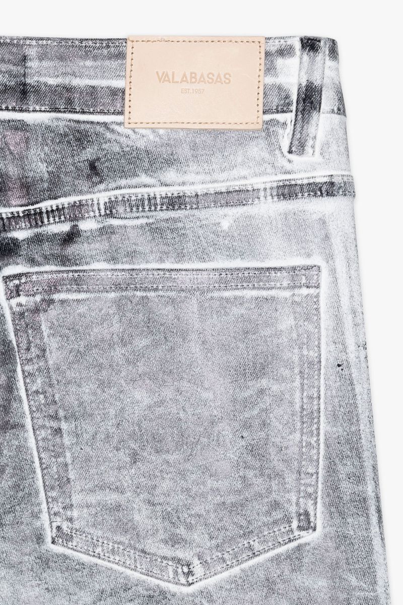 "FAX" Stacked Waxed Denim