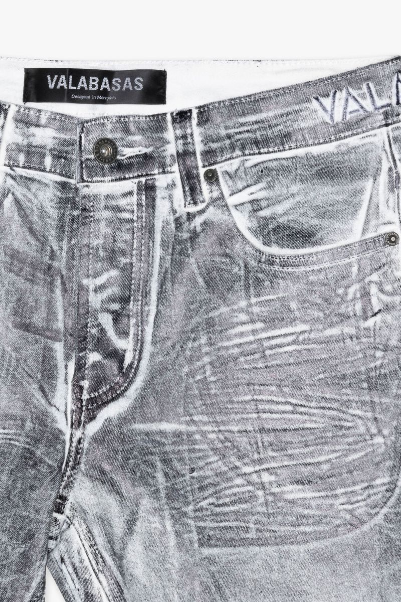 "FAX" Stacked Waxed Denim