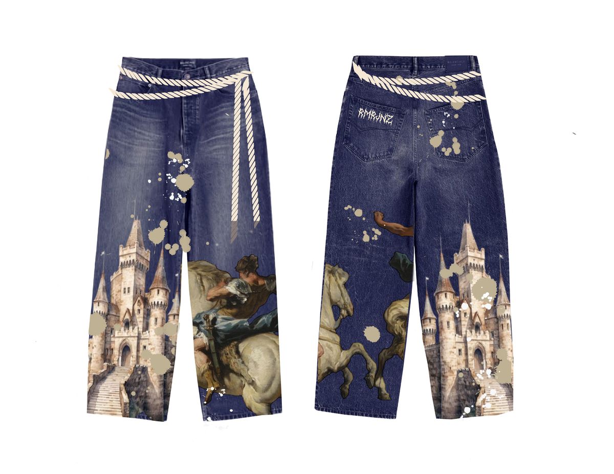 DIGITAL PRINT STACKED JEANS