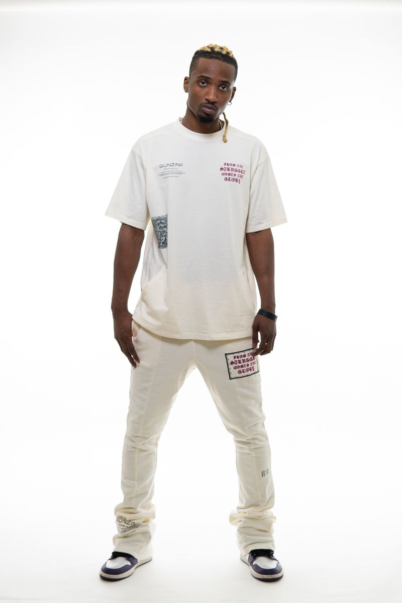 Gunz Graphic Studded T-Shirt – White