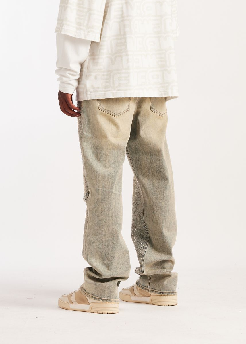 Embellish Whisker Jeans - Distressed