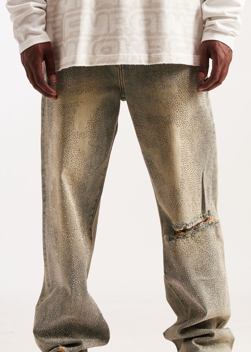 Embellish Whisker Jeans - Distressed