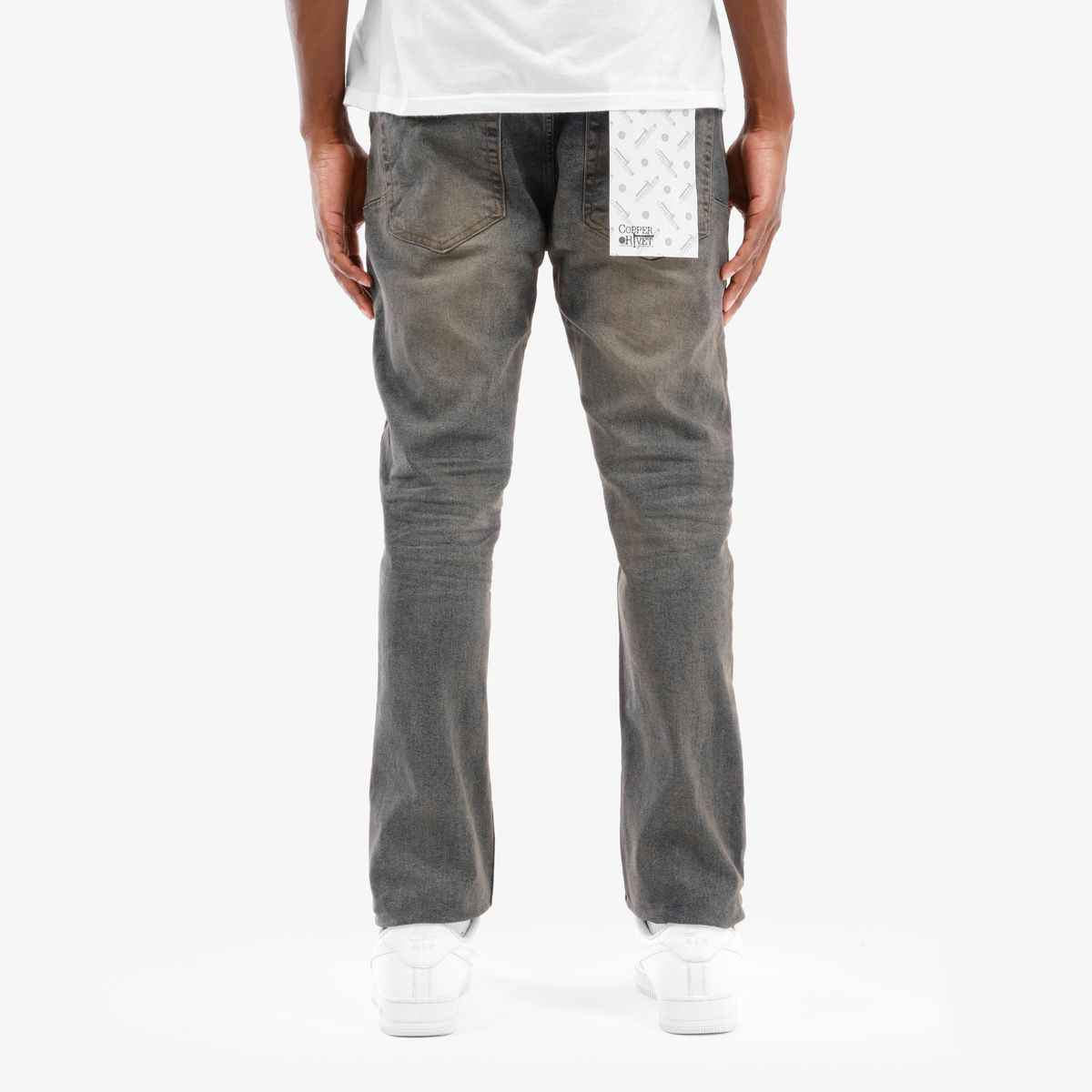 Copper Rivet Faded Stitch Jeans - Tapered Leg