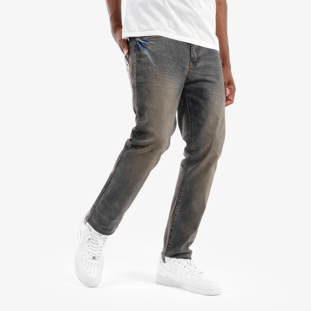 Copper Rivet Faded Stitch Jeans - Tapered Leg