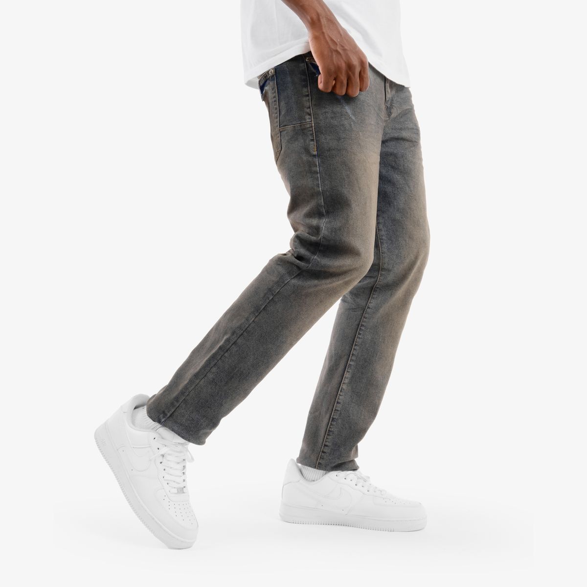 Copper Rivet Faded Stitch Jeans - Tapered Leg