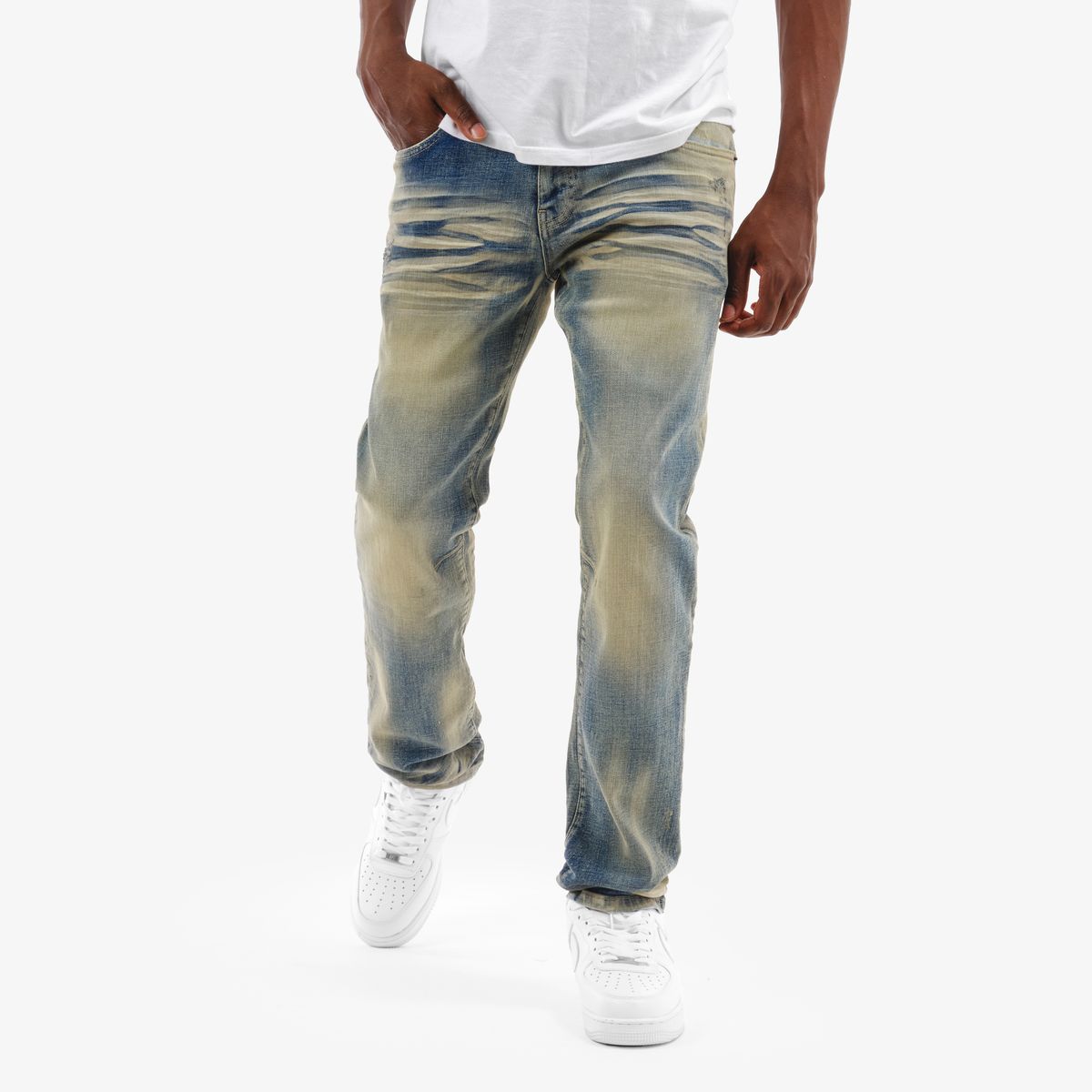 Copper Rivet Whisker Jeans - Slim Fit