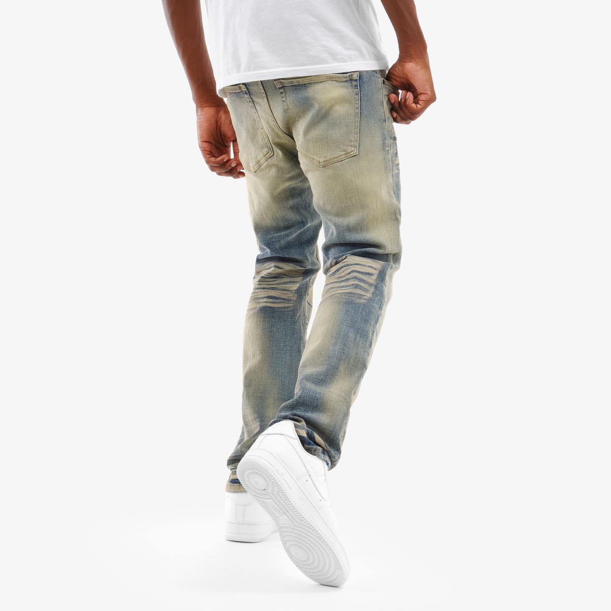 Copper Rivet Whisker Jeans - Slim Fit