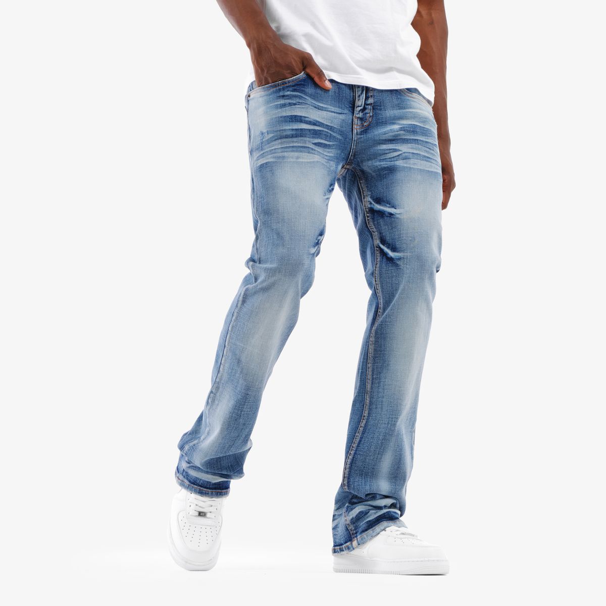 Copper Rivet Whisker Jeans - Flare Fit