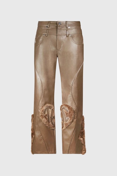 The Hideout Faux Fur Vegan Leather Double Jeans