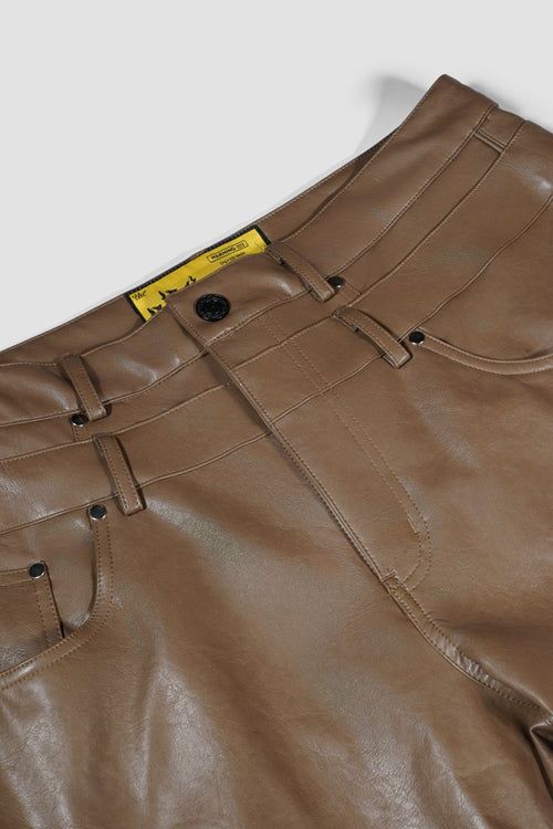 The Hideout Faux Fur Vegan Leather Double Jeans