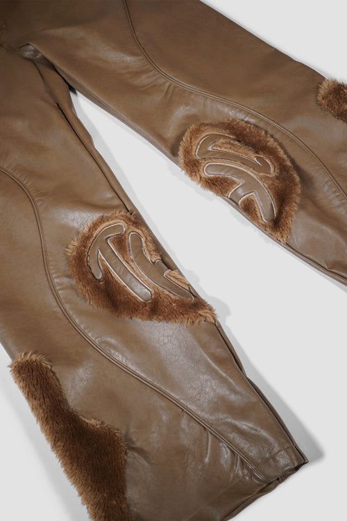 The Hideout Faux Fur Vegan Leather Double Jeans