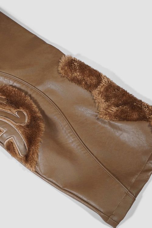 The Hideout Faux Fur Vegan Leather Double Jeans