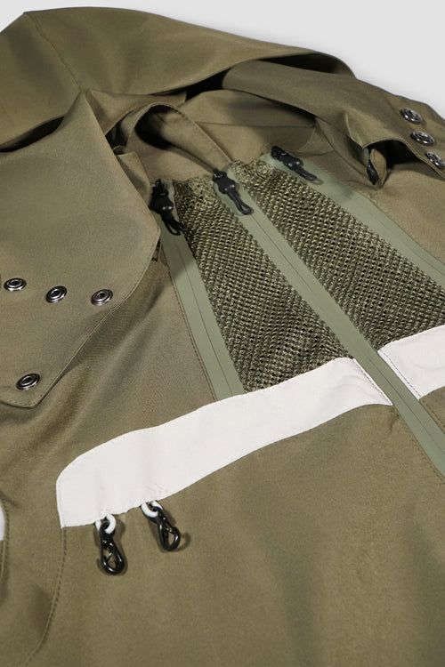 The Hideout White Lines Waterproof Utility Men's Jacket - Mesh Panel