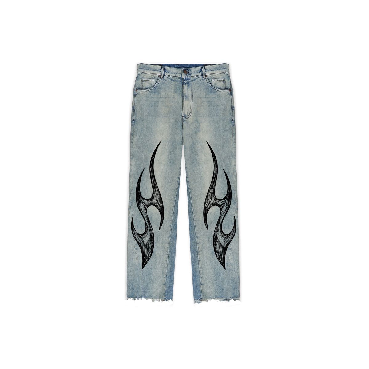 Godmade Gm Flame Denim Jeans - Light Wash