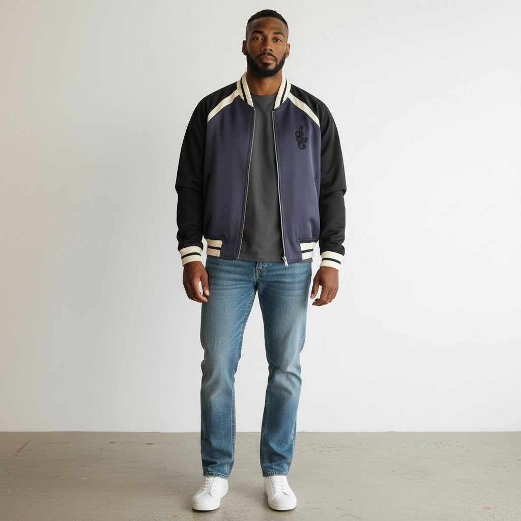 Silnt Chptrs Diable Varsity Jacket - Colorblock