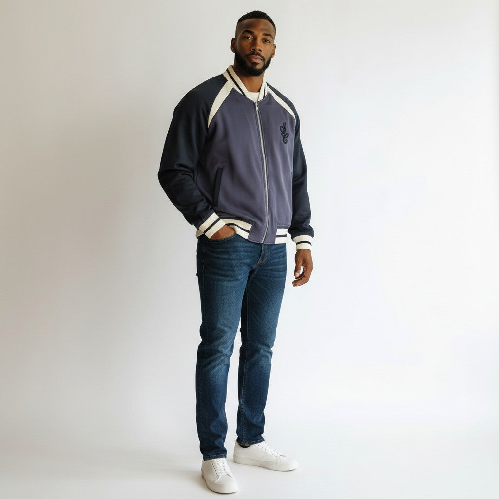 Silnt Chptrs Diable Varsity Jacket - Colorblock