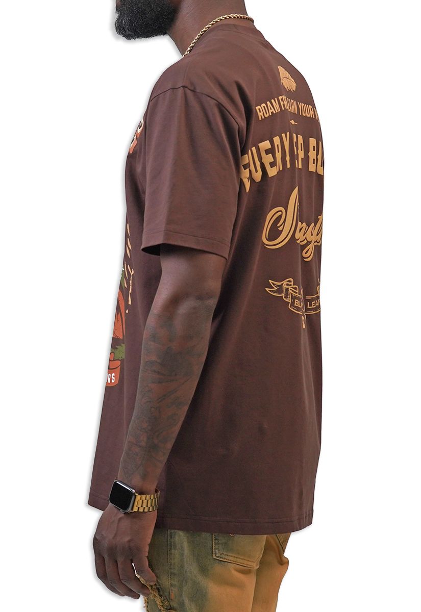 Black Leaf Built Different Crewneck Men's Sweatshirt - Brown