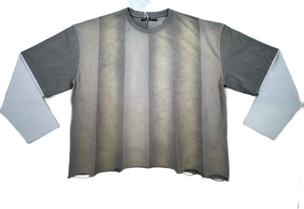 Silnt Chptrs Gradient Stripe T-Shirt - Raw Hem