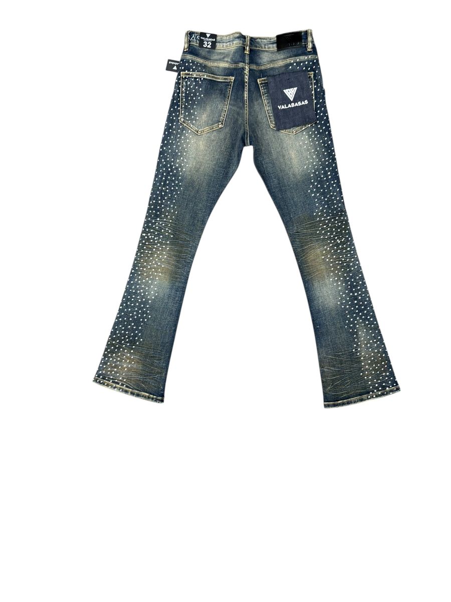 Valabasas Stacked Embellished Jeans - Light Blue