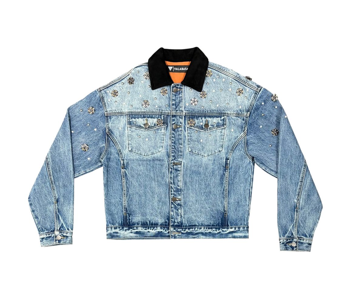 Valabasas Embellished Denim Trucker Jacket