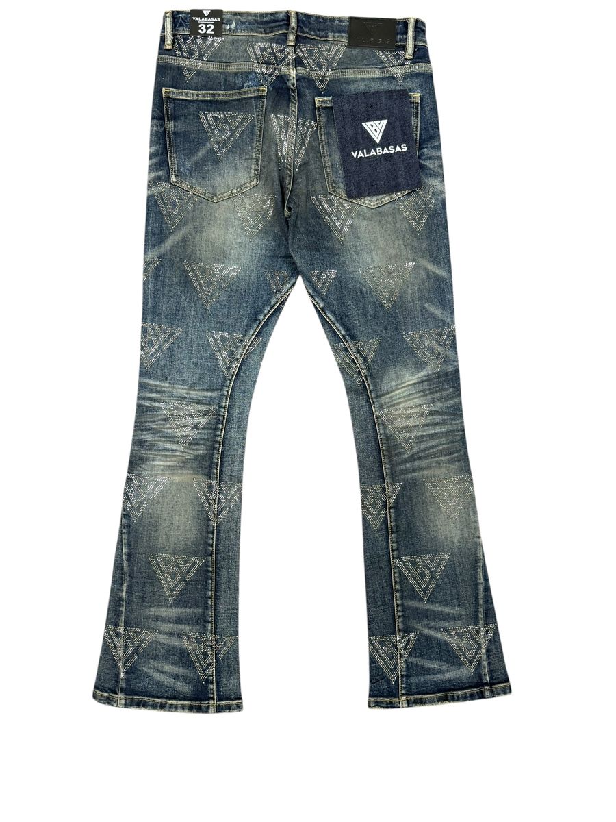 Valabasas Distressed Stacked Jeans with Patterns