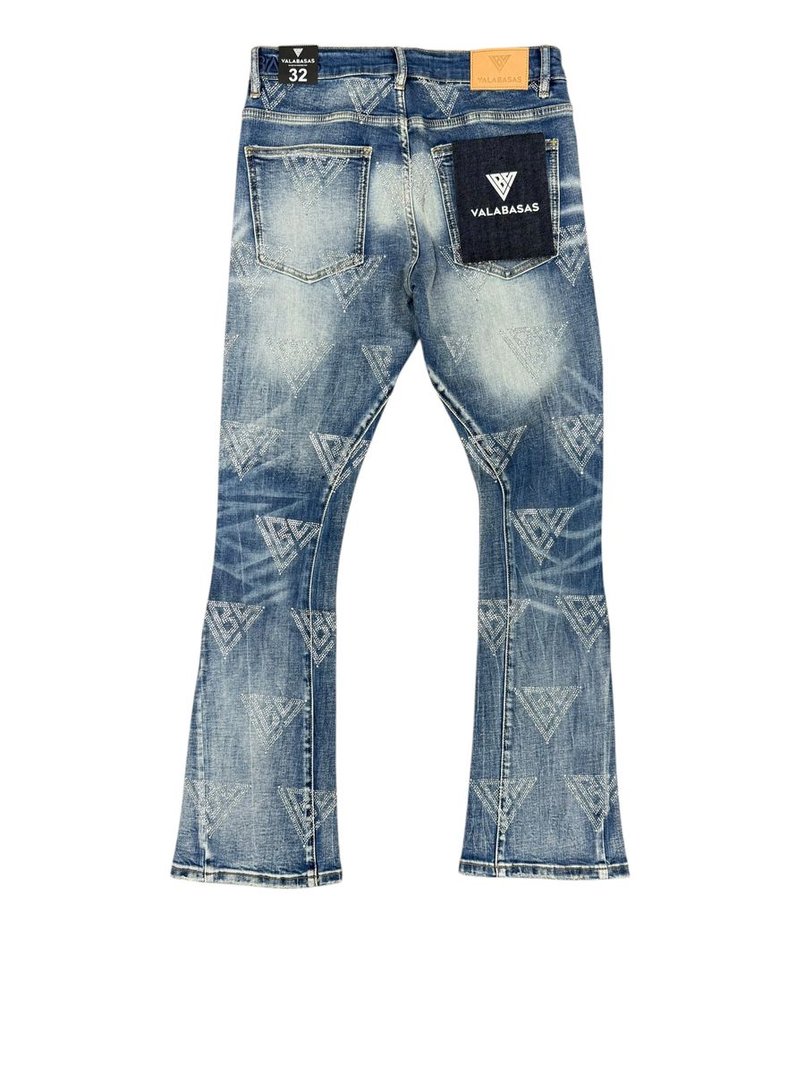 Valabasas Distressed Stacked Jeans with Patterns