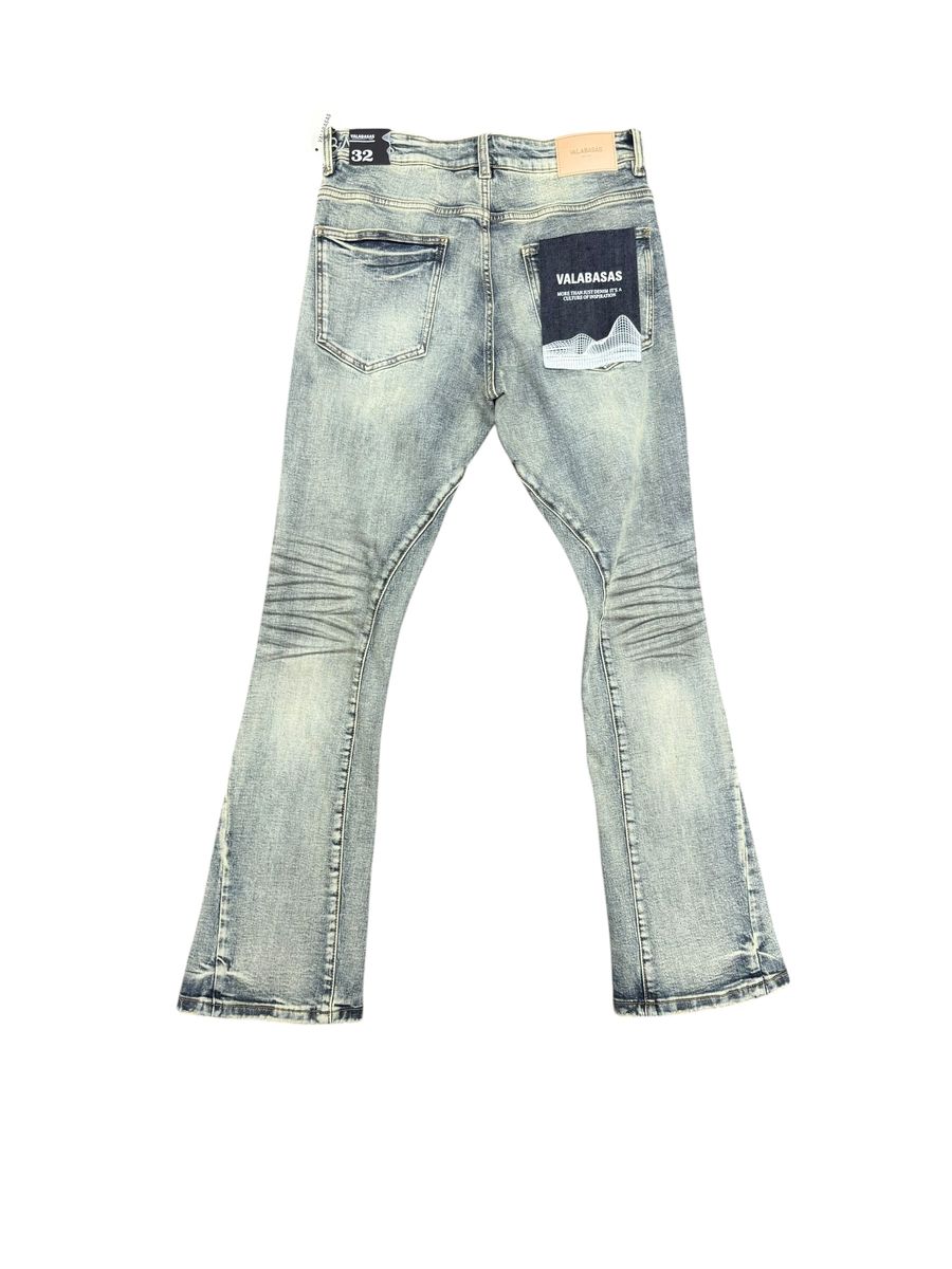 "FAX" Stacked Waxed Denim