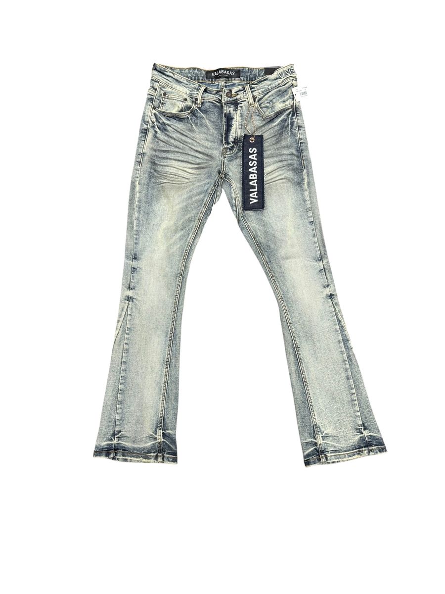 "FAX" Stacked Waxed Denim