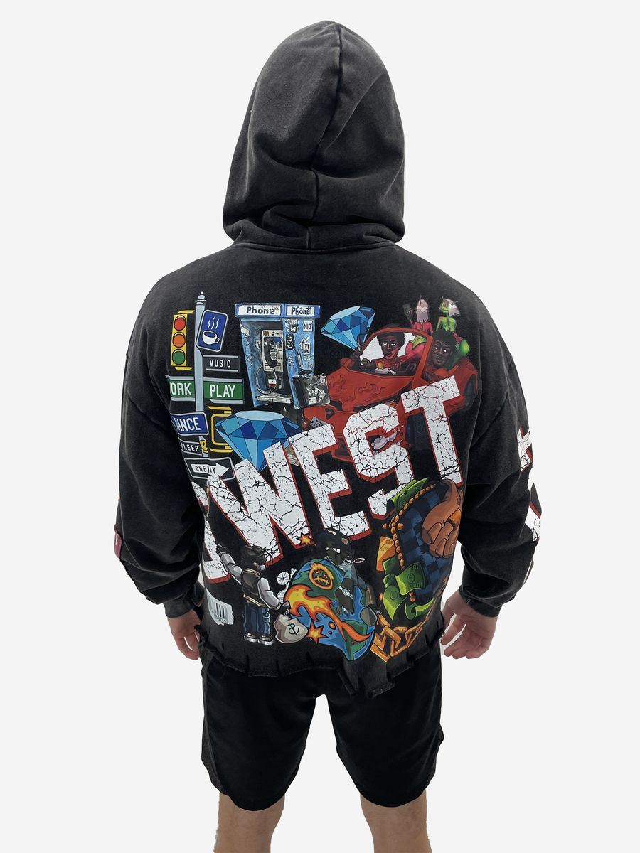 G-West Complicated Graphic Hoodie - Graphic Print