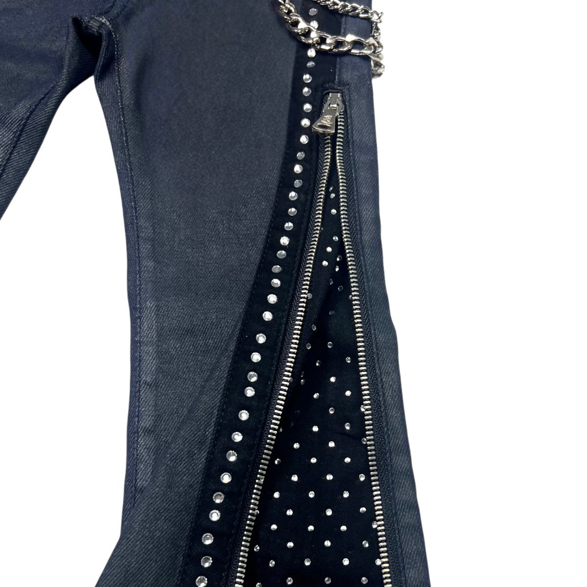 Wax Secret Stone Zipper Youth Jean