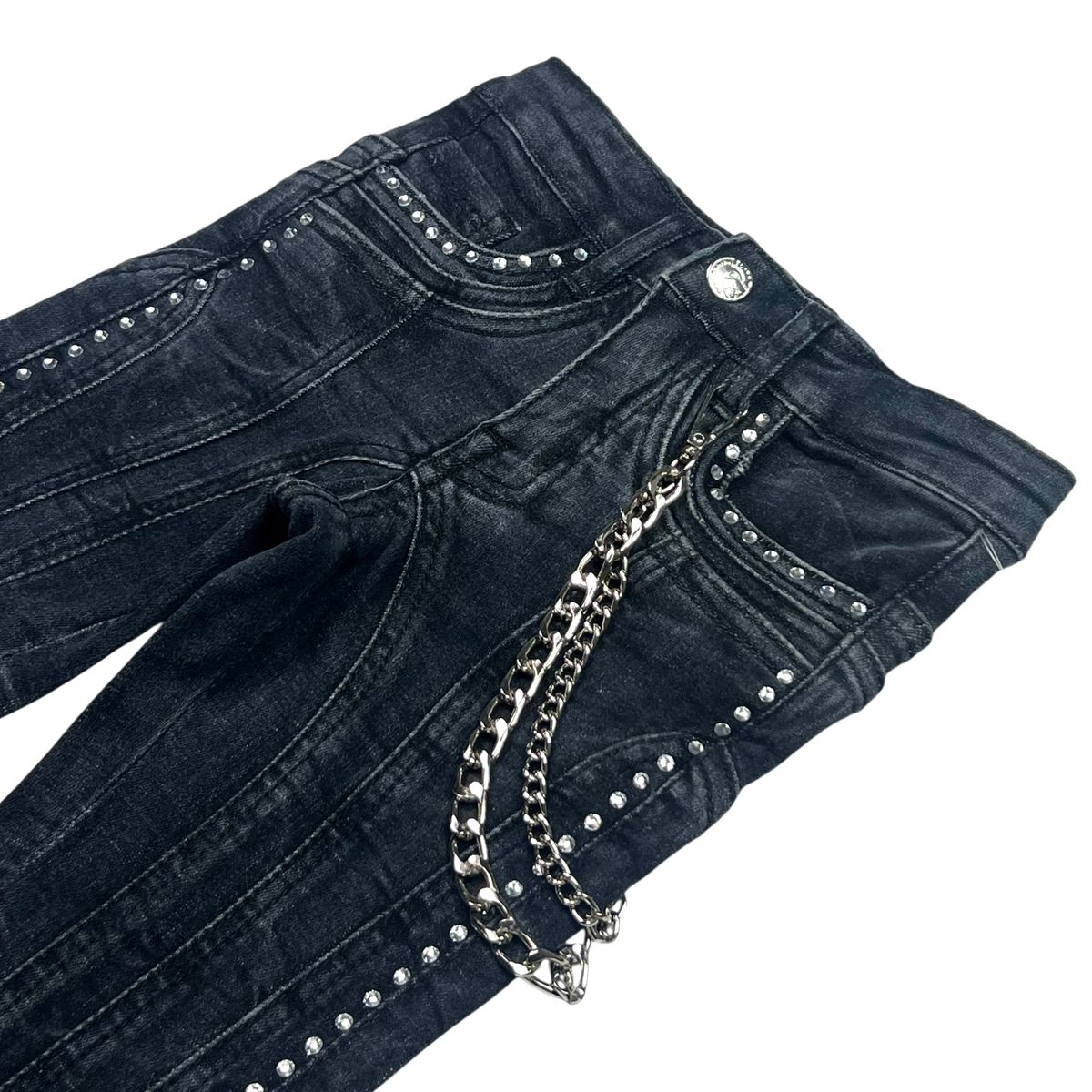 Elite Premium Stone-Line Zipper Kids Jeans Black - Dark Wash