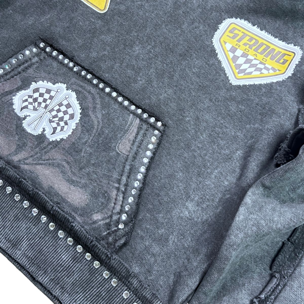 Elite Premium Kids Strong Rhinestone Hoodie - Black