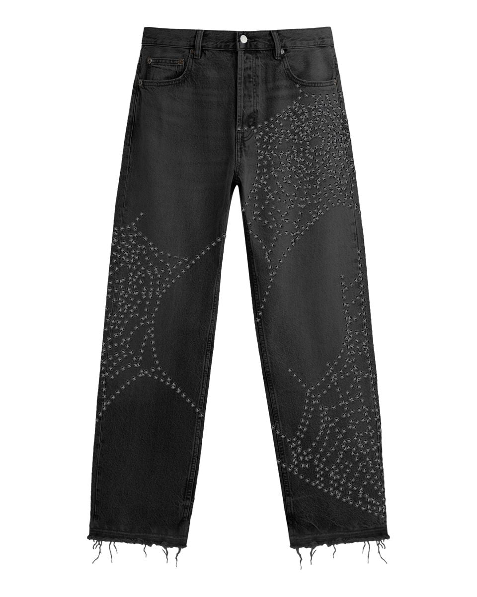 Campus Broken Web Denim Men's Jeans - Black