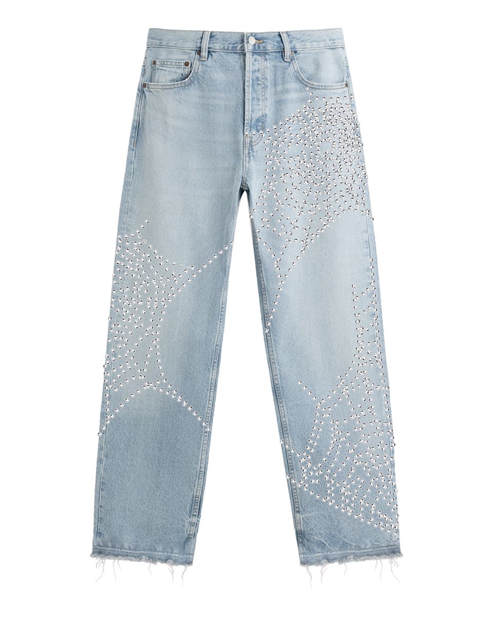 Campus Broken Web Denim Men's Jeans - Light Wash