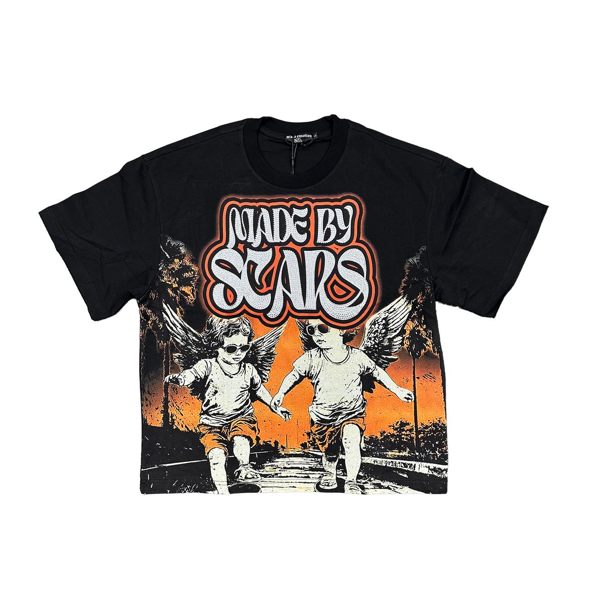 'Twin' Rhinestone Black Tee