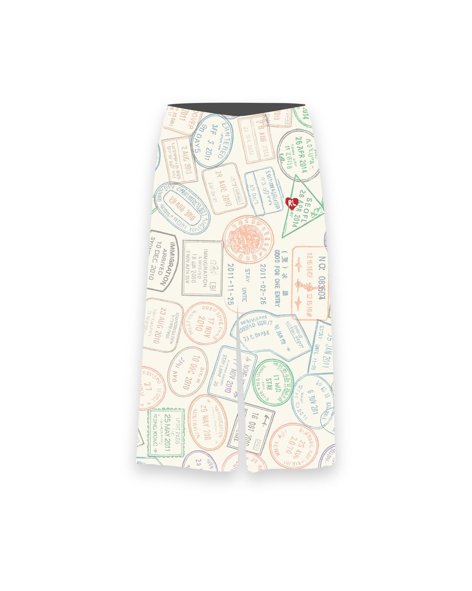 Red Letters Where U Are Men's Pants - White