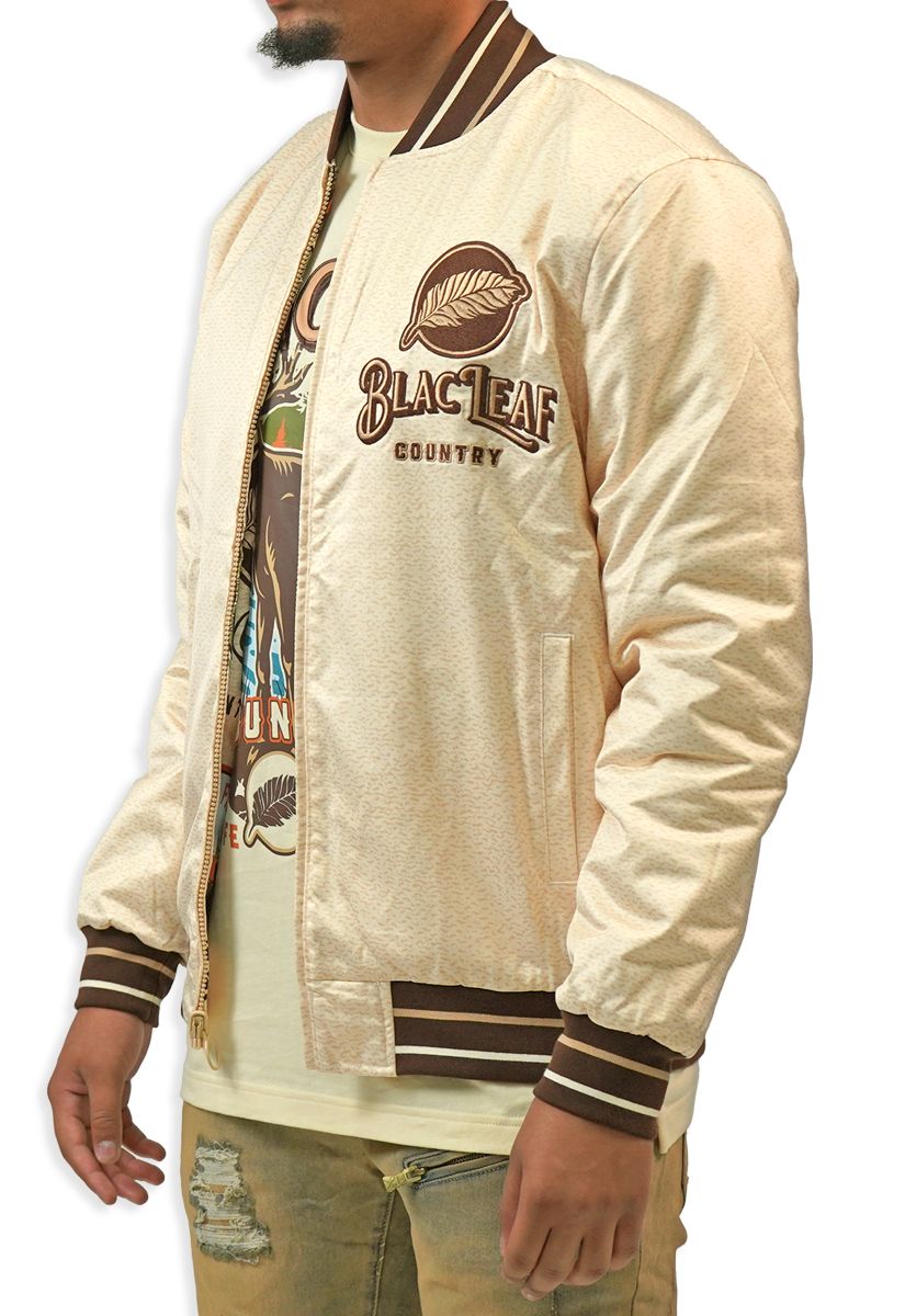 Black Leaf Hunting Club Reversible Bomber Jacket - Multicolor
