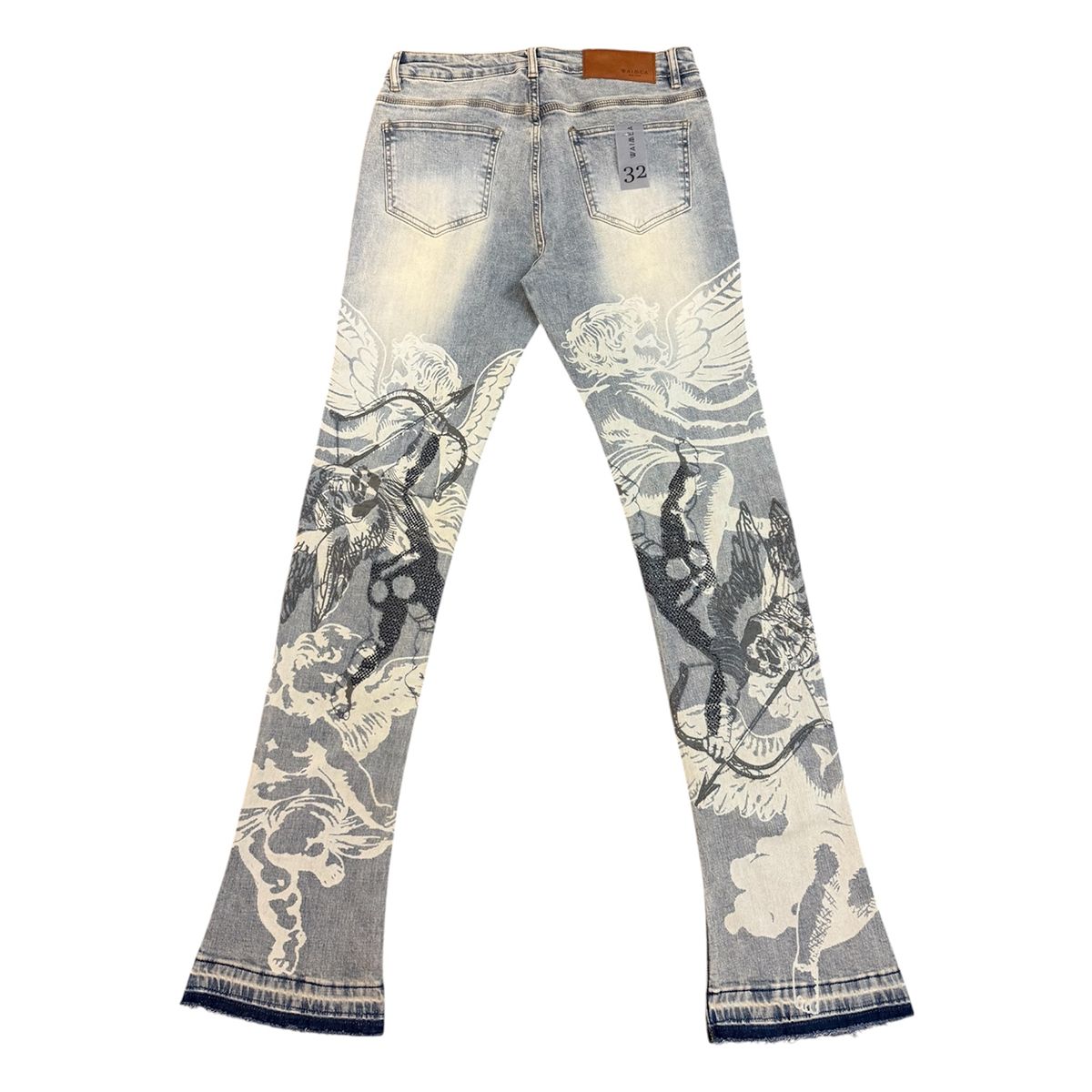 Waimea Angels - Antique Grey Women's Jeans - Printed Design