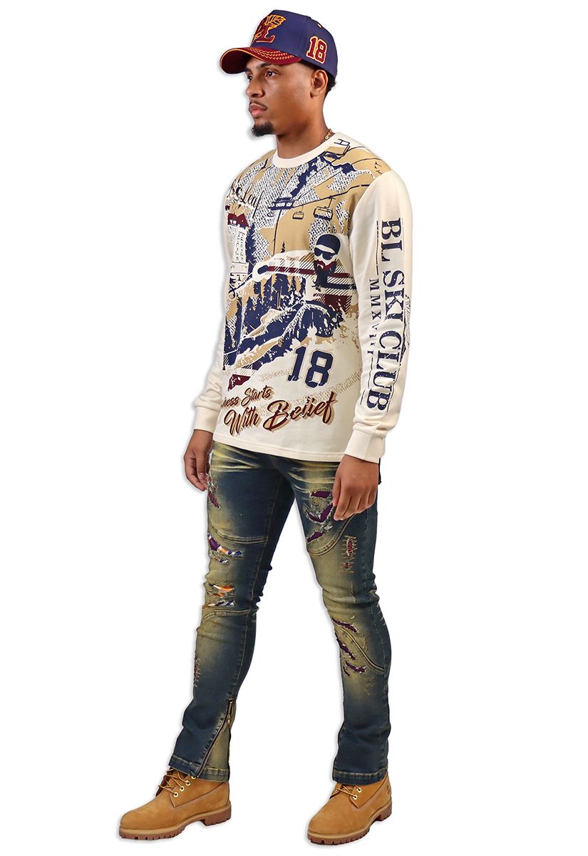 Black Leaf Bl Elite Crewneck Men's Sweatshirt