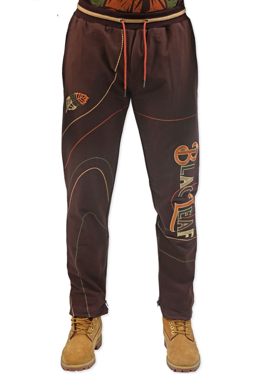 Black Leaf Built Different Sweat Pant - Brown