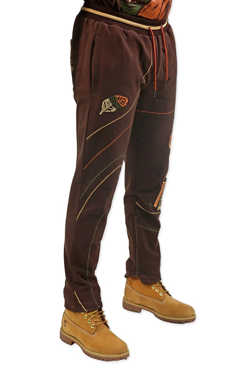 Black Leaf Built Different Sweat Pant - Brown