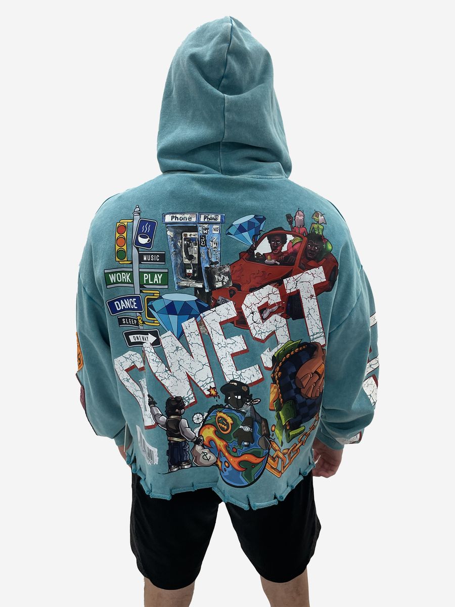 G-West Complicated Graphic Hoodie - Graphic Print