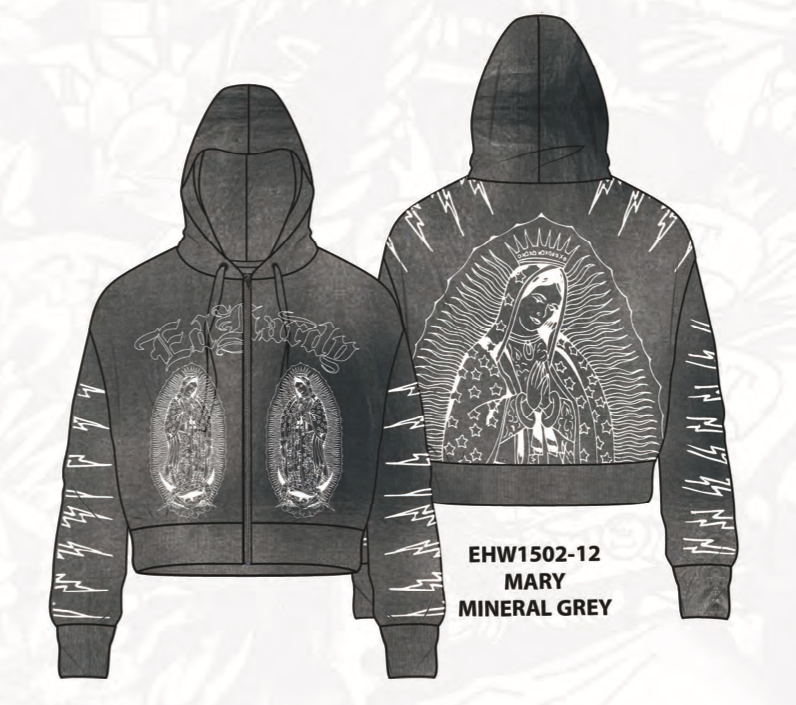 Ed Hardy Mary Hoodie - Graphic Zip-Up