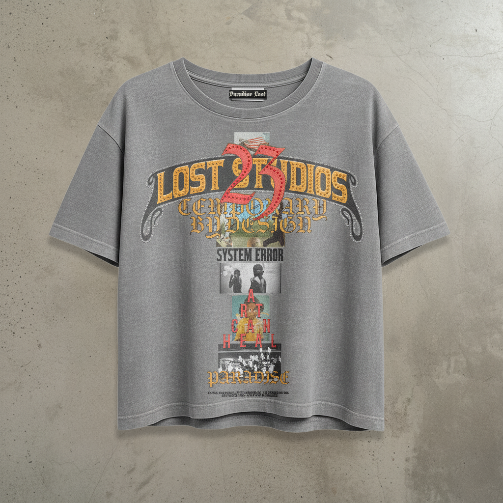 Paradise Lost System Error Kids T-Shirt - Oversized Grey
