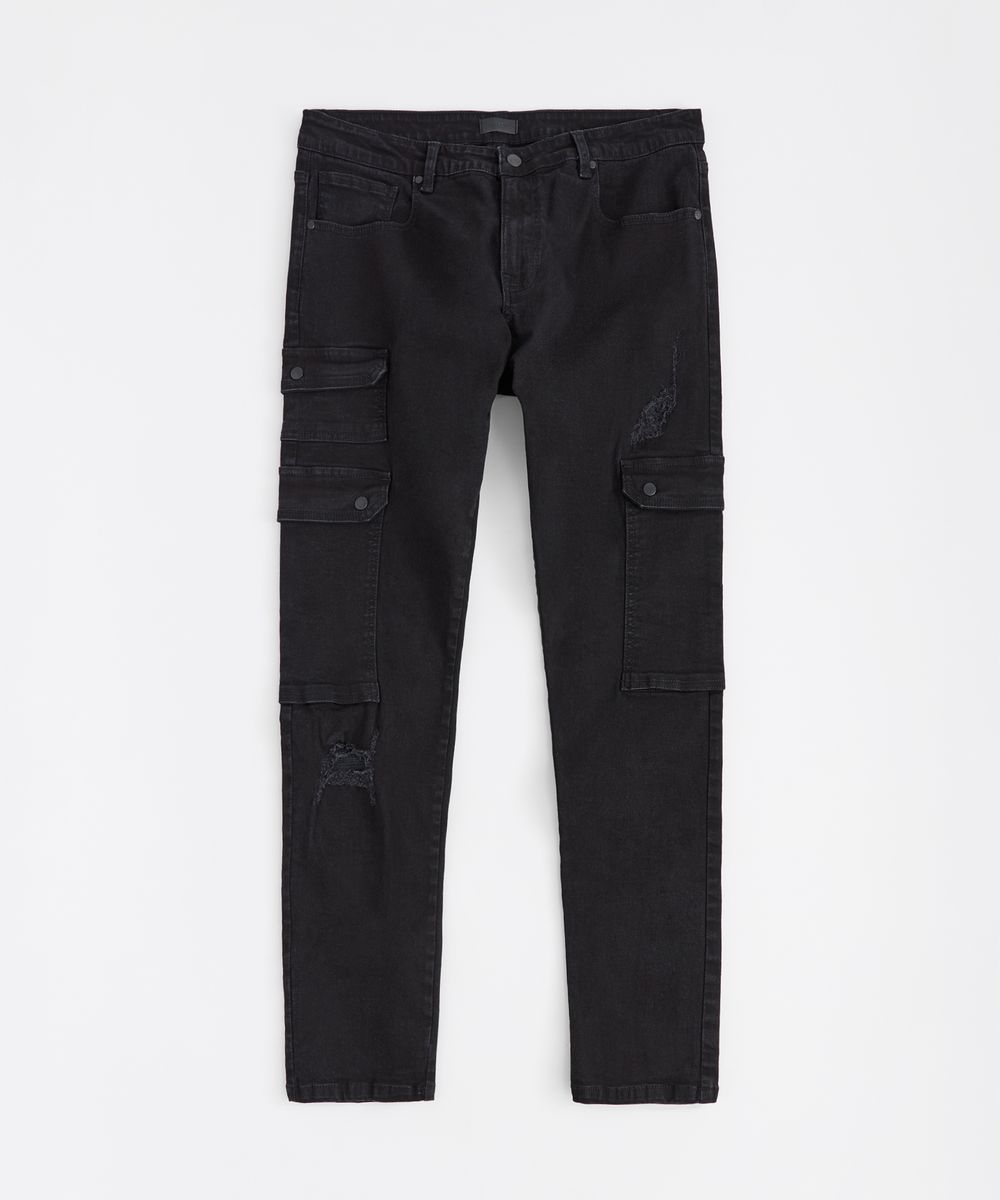 Reason Brand Distressed Cargo Pants - Tapered Fit